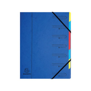 Exacompta Europa 7-Part Organiser 400gsm Pressboard A4 Blue 5219Z