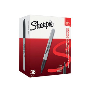 Sharpie Permanent Marker Fine Black (Pack of 36) 2025040
