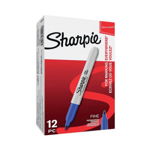 Sharpie Permanent Marker Fine Blue (Pack of 12) S0810950