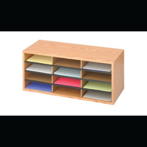 Safco 12 Compartment Literature Organiser Oak 9401MO