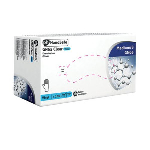 Handsafe Powder-Free Vinyl Gloves Medium Clear (Pack of 100) GN65
