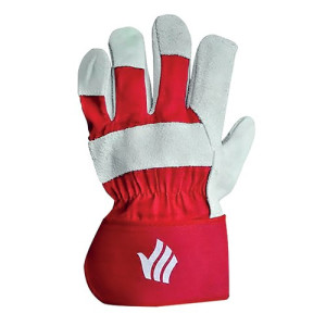 Polyco Premium Rigger Gloves Chrome Selected Leather Red (Pack of 10) LR158R