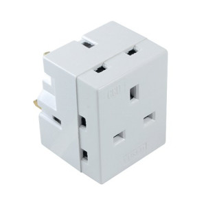 CED 3-Way Adaptor Fused 13 Amp White WAP3W