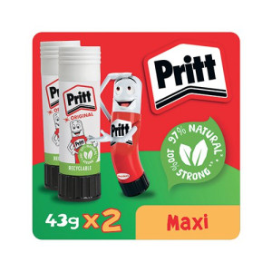 Pritt Stick Glue Stick 43g (Pack of 2) 1485357