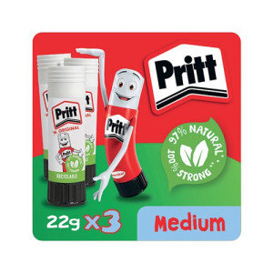 Pritt Stick Glue Stick 22g (Pack of 3) 1483484