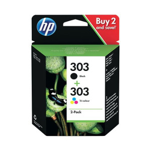 HP 303 Ink Cartridge Twin Pack Black/Tri-color CMY 3YM92AE