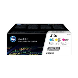 HP 410X High Yield Cyan Magenta Yellow Laserjet Toner Cartridges (Pack of 3) CF252XM