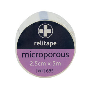 Reliance Medical Relitape Microporous Tape 2.5cmx5m (Pack of 12) 685