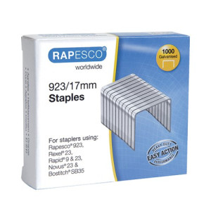 Rapesco 923/17mm Staples Galvanised Finish (Pack of 1000) 1240