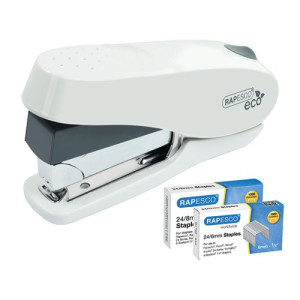 Rapesco ECO Luna Less Effort Stapler Capacity 50 Sheets White 1467