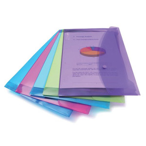 Rapesco Popper Wallet Foolscap Assorted (Pack of 5) 0688