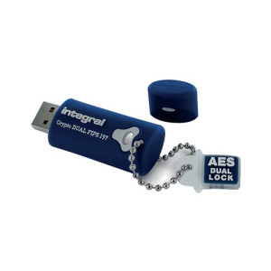 Integral Crypto Dual FIPS 197 Encrypted USB 3.0 Flash Drive 64GB INFD64GCRYDL30197