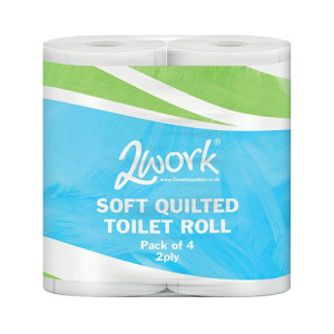 2Work Luxury 2-Ply Quilted Toilet Roll 200 Sheets (Pack of 40) DQ4Pk