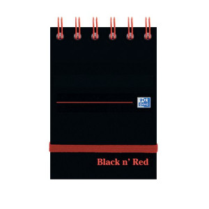 Black n' Red Wirebound Ruled Elasticated Notepad 140 Pages A7 (Pack of 5) 400050435