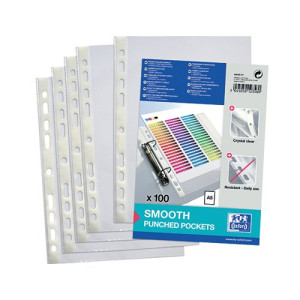 Oxford Punched Pocket 60 micron A5 Clear (100 Pack) 400025671