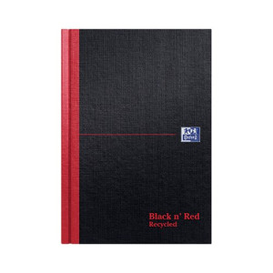 Black n' Red Casebound Ruled Recycled Hardback Notebook 192 Pages A5 (Pack of 5) 100080430