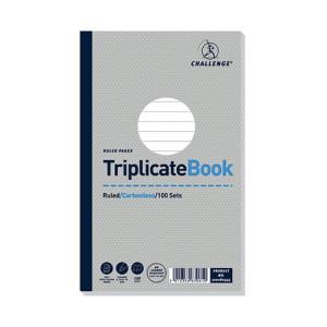 Challenge Carbonless Triplicate Book 100 Sets 210x130mm (5 Pack) 100080445