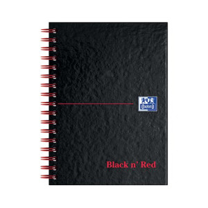Black n' Red Wirebound Hardback Ruled Notebook A6 (Pack of 5) 100080448
