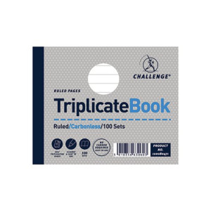 Challenge Ruled Carbonless Triplicate Book 100 Sets 105x130mm (5 Pack) 100080471