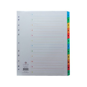 Concord Index 1-12 A4 Extra Wide Multicoloured Mylar Tabs 09801/CS98