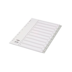 Concord Index 1-10 A4 Polypropylene Grey 62405