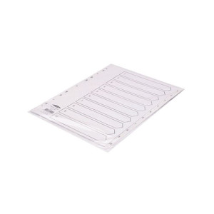 Concord Index 1-10 A4 Polypropylene White 64101