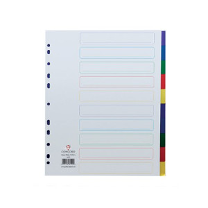 Concord Divider 10-Part A4 Extra Wide Polypropylene Multicolour 66199