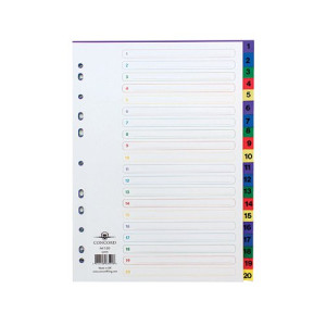 Concord Index 1-20 A4 Polypropylene Multicoloured 66599