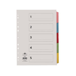 Concord Divider 5-Part A4 Multicoloured Tabs with Contents 71198/PJ11