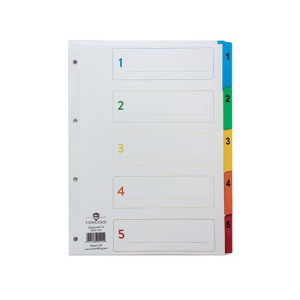 Concord Index 1-5 A4 White with Multicoloured Mylar Tabs 00201/CS2