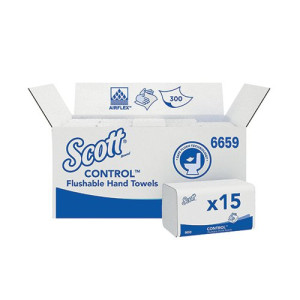 Scott 1-Ply Interfolded Performance Hand Towels 300 Sheets (Pack of 15) 6659