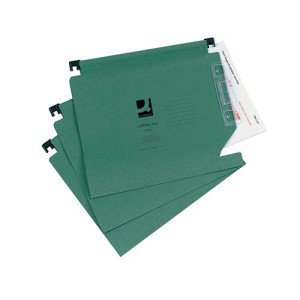 Q-Connect 15mm Lateral File Manilla 150 Sheet Green (Pack of 25) KF01184