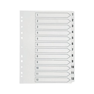Q-Connect 1-12 Index Multi-punched Polypropylene White A4 KF01354