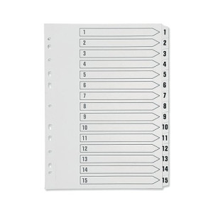 Q-Connect 1-15 Index Multi-punched Polypropylene White A4 KF01355