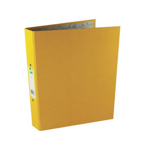 Q-Connect 2 Ring 25mm Paper Over Board Yellow A4 Binder (Pack of 10) KF01473