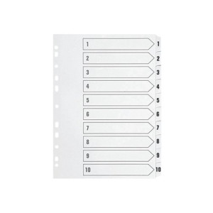 Q-Connect 1-10 Index Multi-Punched Reinforced Board Clear Tab A4 White KF01528