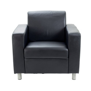Avior Executive Reception Armchair 850x790x810mm Leather Faced Black KF03529