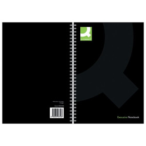 Q-Connect Hardback Wirebound Book A5 Black (Pack of 3) KF03728