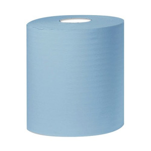 2Work 2-Ply Centrefeed Roll 150m Blue (Pack of 6) KF03805