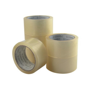 Q-Connect Low Noise Polypropylene Packaging Tape 50mmx66m Clear (Pack of 6) KF04382