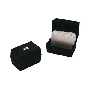 Q-Connect Card Index Box 127 x 76mm Black KF10001