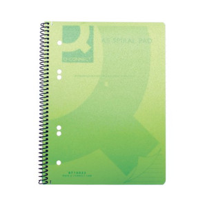 Q-Connect Spiral Bound Polypropylene Notebook 160 Pages A5 Green (Pack of 5) KF10033