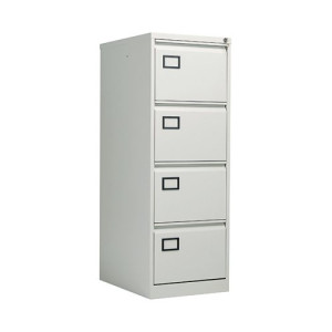 Jemini 4 Drawer Filing Cabinet Lockable 470x622x1321mm Light Grey KF20044