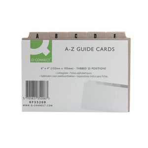 Q-Connect Guide Card 152x102mm A-Z Buff (Pack of 25) KF35208