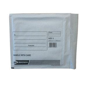 GoSecure Bubble Envelope Size 5 Internal Dimensions 205x245mm White (Pack of 100) KF71450