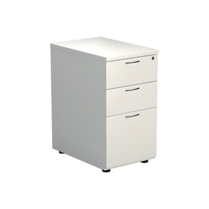 Jemini 3 Drawer Desk High Pedestal 404x600x730mm White KF74149