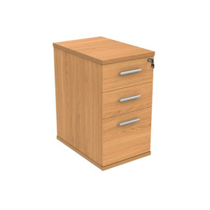 Astin 3 Drawer Desk High Pedestal Lockable 480x680x745mm Norwegian Beech KF77714
