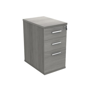 Astin 3 Drawer Desk High Pedestal Lockable 480x680x745mm Alaskan Grey Oak KF77717