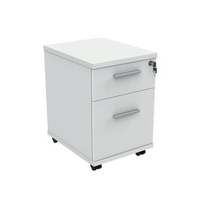 Astin 2 Drawer Mobile Under Desk Pedestal 400x500x590mm Arctic White KF77726