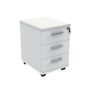 Astin 3 Drawer Mobile Under Desk Pedestal 400x500x590mm Arctic White KF77727